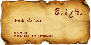 Bock Éva névjegykártya